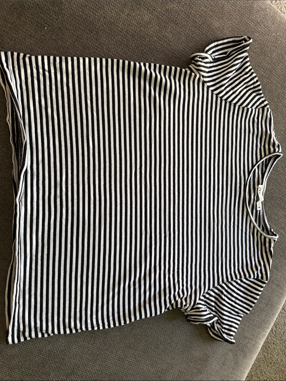 Zara Black & White Striped Short Sleeve Tee